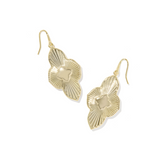 Abbie Medallion Gold Drop Earrings, Pink Mix
