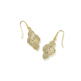 Abbie Medallion Gold Small Drop Earrings, Abalone Sea Green Mix