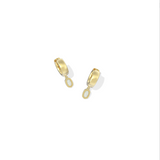Mini Ellie Wide Huggie Earrings, Bright White Opal