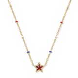 Mini Cassidy Pendant Necklace, Red Illusion
