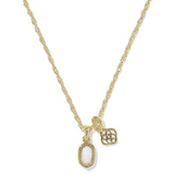 Mini Elisa Dira Necklace, Bright White Opal