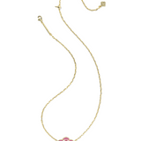 Abbie Medallion Pendant Necklace, Hot Pink Mix