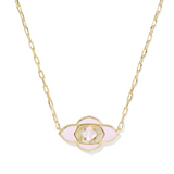 Abbie Medallion Pendant Necklace, Pink Mix