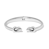 Interlok Single Knot Open Hinge Bangle, Silver