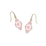 Abbie Medallion Gold Small Drop Earrings, Pink Mix