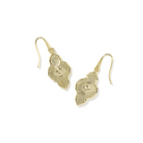 Abbie Medallion Gold Small Drop Earrings, Pink Mix