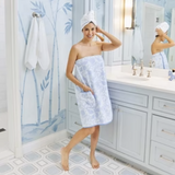 Shower Wrap, Blue Floral