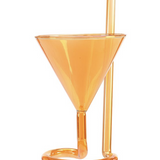 Cocktail Glass with Straw Luster