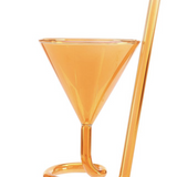 Cocktail Glass with Straw Luster