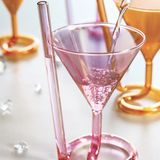 Cocktail Glass with Straw Luster