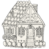 Die-Cut Gingerbread House Coloring Placemat Sheets