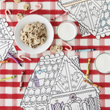 Die-Cut Gingerbread House Coloring Placemat Sheets
