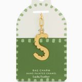Initial Enamel Bag Charm/Key Chain