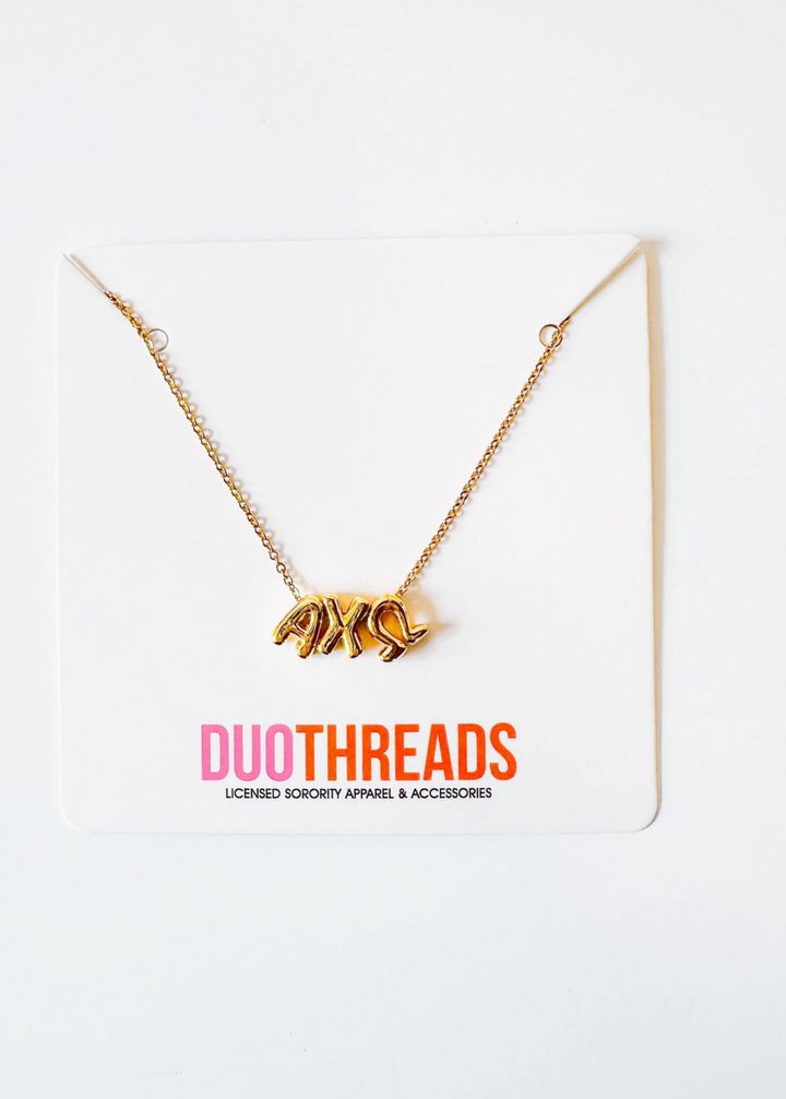 Bubble Letter Sorority Necklace