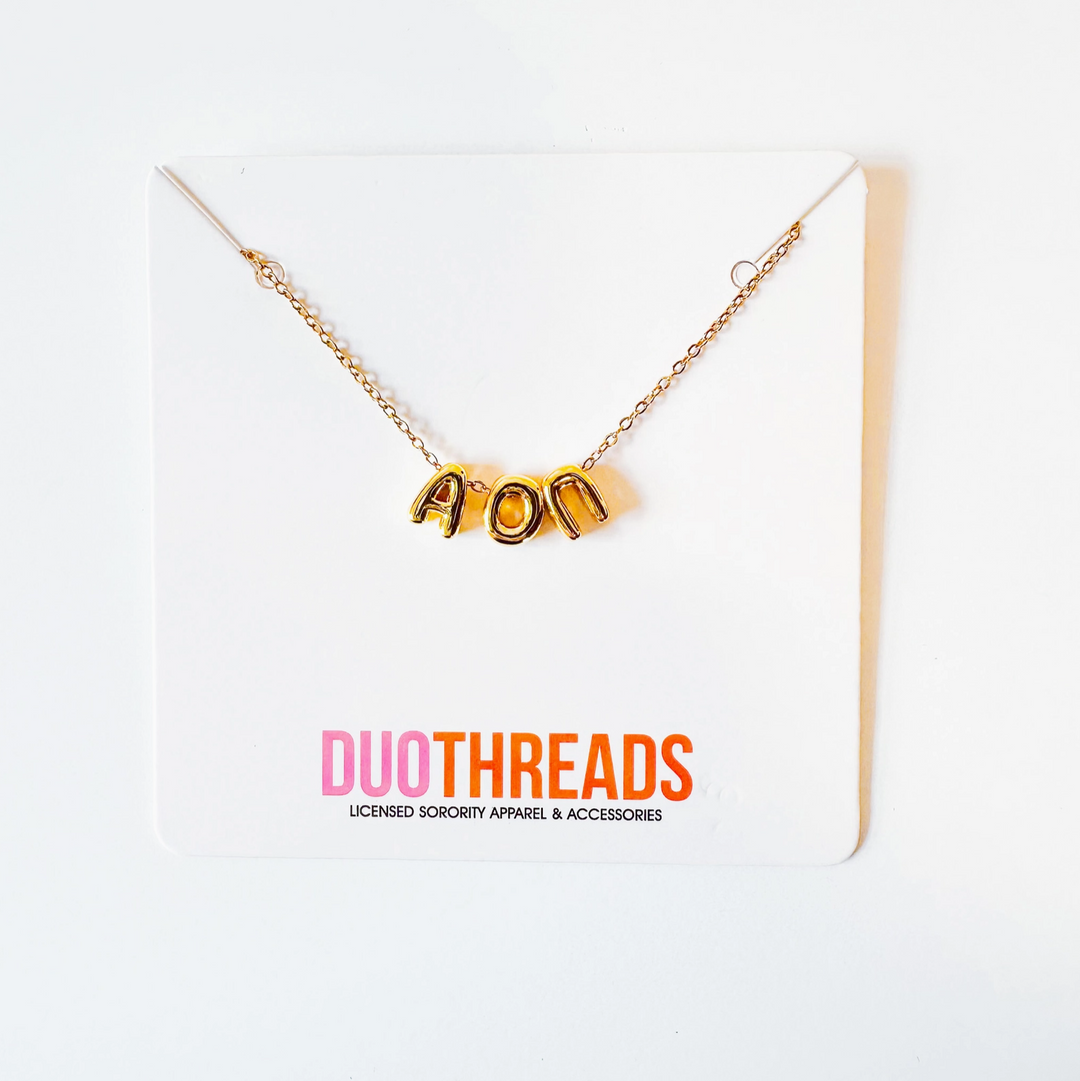 Bubble Letter Sorority Necklace