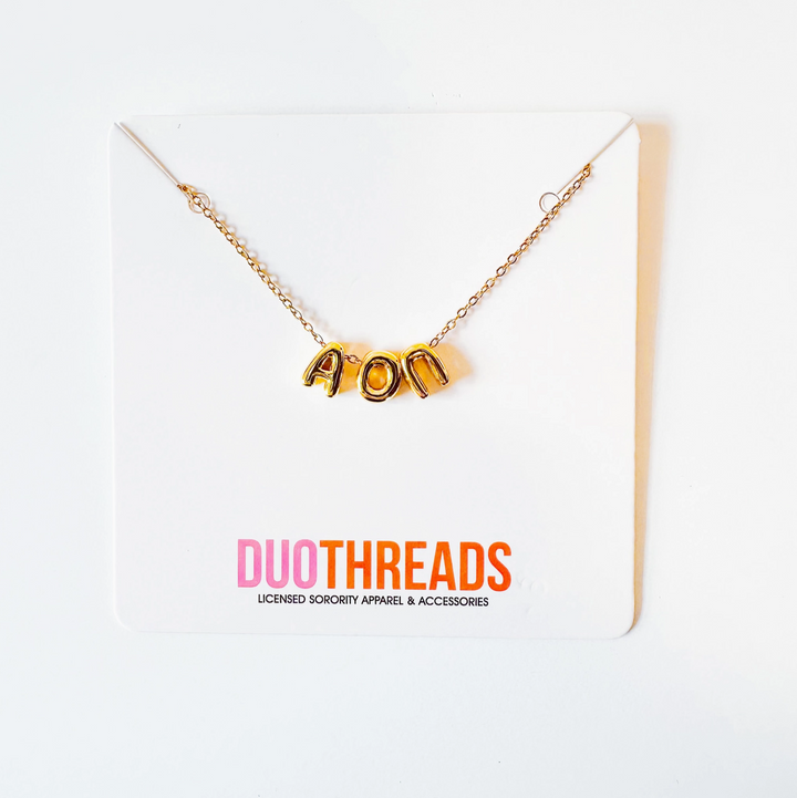 Bubble Letter Sorority Necklace