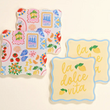 Table Talk Acrylic Coaster Set, Ciao Bella