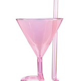 Cocktail Glass with Straw Luster