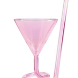Cocktail Glass with Straw Luster