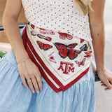 TAMU Square Silk Scarf, Butterfly