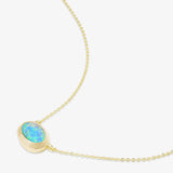 She's A Boss Pendant Necklace, Blue Opal