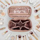 Train Case, Blush Velvet Quilted