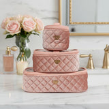 Trio Jet Setter, Blush Velvet Quilted