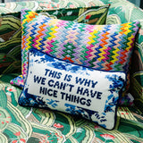 Nice Things Needlepoint Pillow