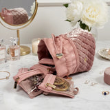 Ultra Jewelry Case, Blush Velvet Quilted
