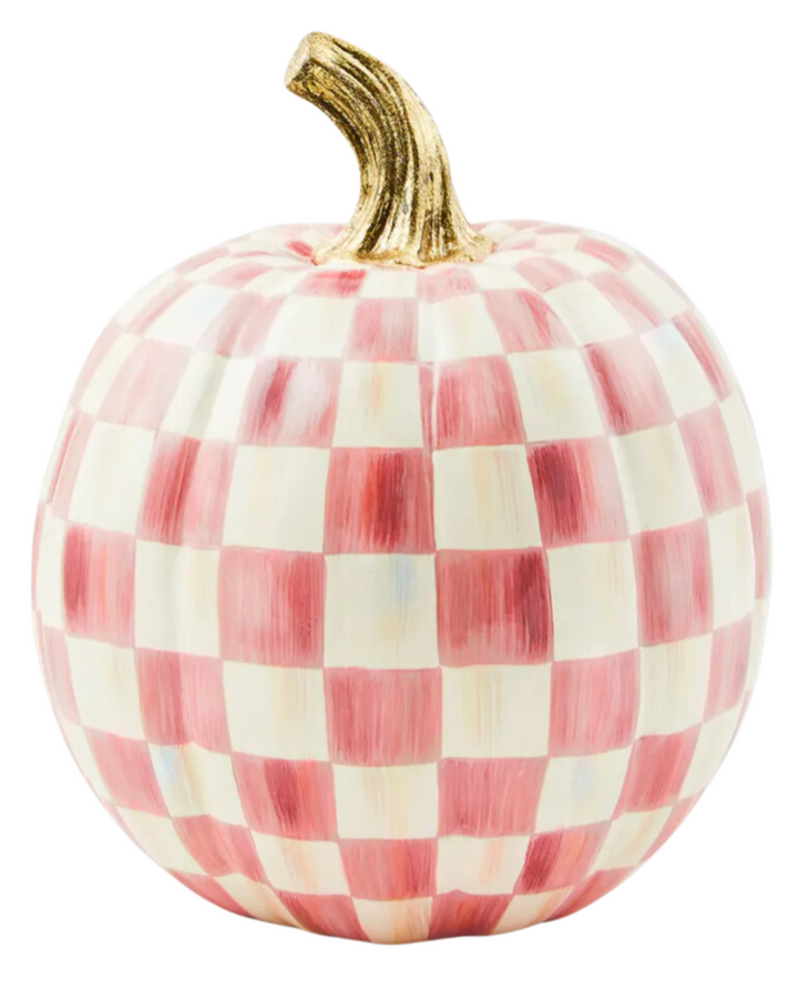 Bubblegum Pink Check Small Pumpkin