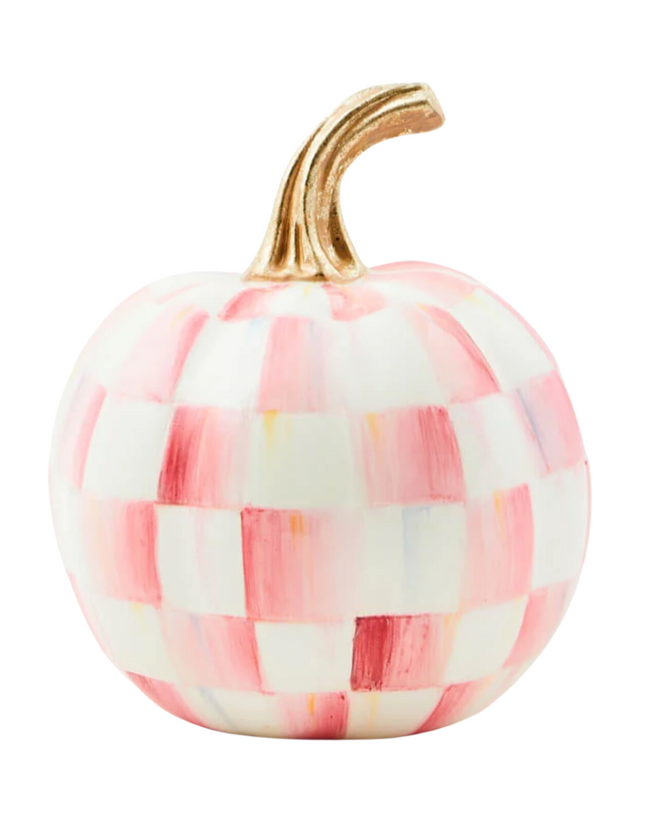 Bubblegum Pink Check Mini Pumpkin