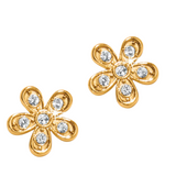 Enchanting Flower Post Earrings, Gold