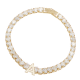 Enchanted Tennis Initial Bracelet, Gold