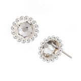 Allure Stud Earrings, Silver/CZ