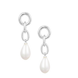 Allure Pearl Drop Earrings, Silver