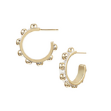 Enchanted Mini Beaded Hoop Earrings, Gold/Silver
