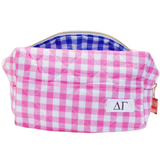 Sorority Gingham Quilted Makeup Bag