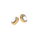 Interlok Noir Golden Small Hoop Earrings