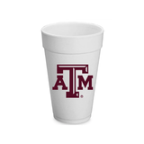 Texas A&M Styrofoam 20 Ounce Cups Set (Set of 8)