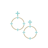 Radiant Beaded Statement Earrings, Light Blue Enamel