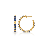 Berry Gem Medium Hoop Earrings, Blue Labradorite