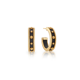 Berry Medium Hoop Earrings, Ebony