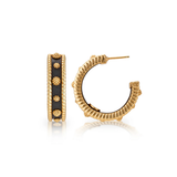 Berry Medium Hoop Earrings, Ebony