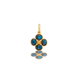 Berry Clover Double Sided Pendant, Blue Labradorite