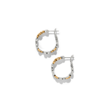Pebble Edge Small Hoop Earrings, Silver/Gold