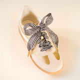 Step It Up Shoelaces, Black Gingham