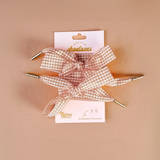 Step It Up Shoelaces, Tan Gingham