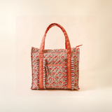 The Everyday Quilted Tote Bag, Everbloom Dusty Rose