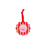 Scalloped Round Picture Frame Ornament, Peppermint Stripes