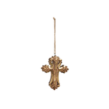 Gilded Wood Carved Cross Ornament